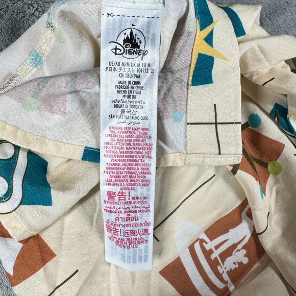 Disney Parks Retro MCM Pattern Shirt Men’s Size M Short Sleeve Button Up - Picture 4 of 9